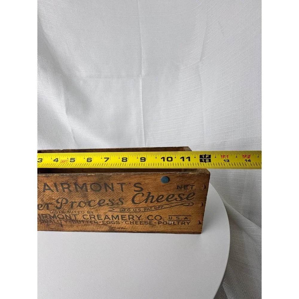 Vintage Fairmont's 5 LB Process Cheese Wooden Box American Cheese Advertising